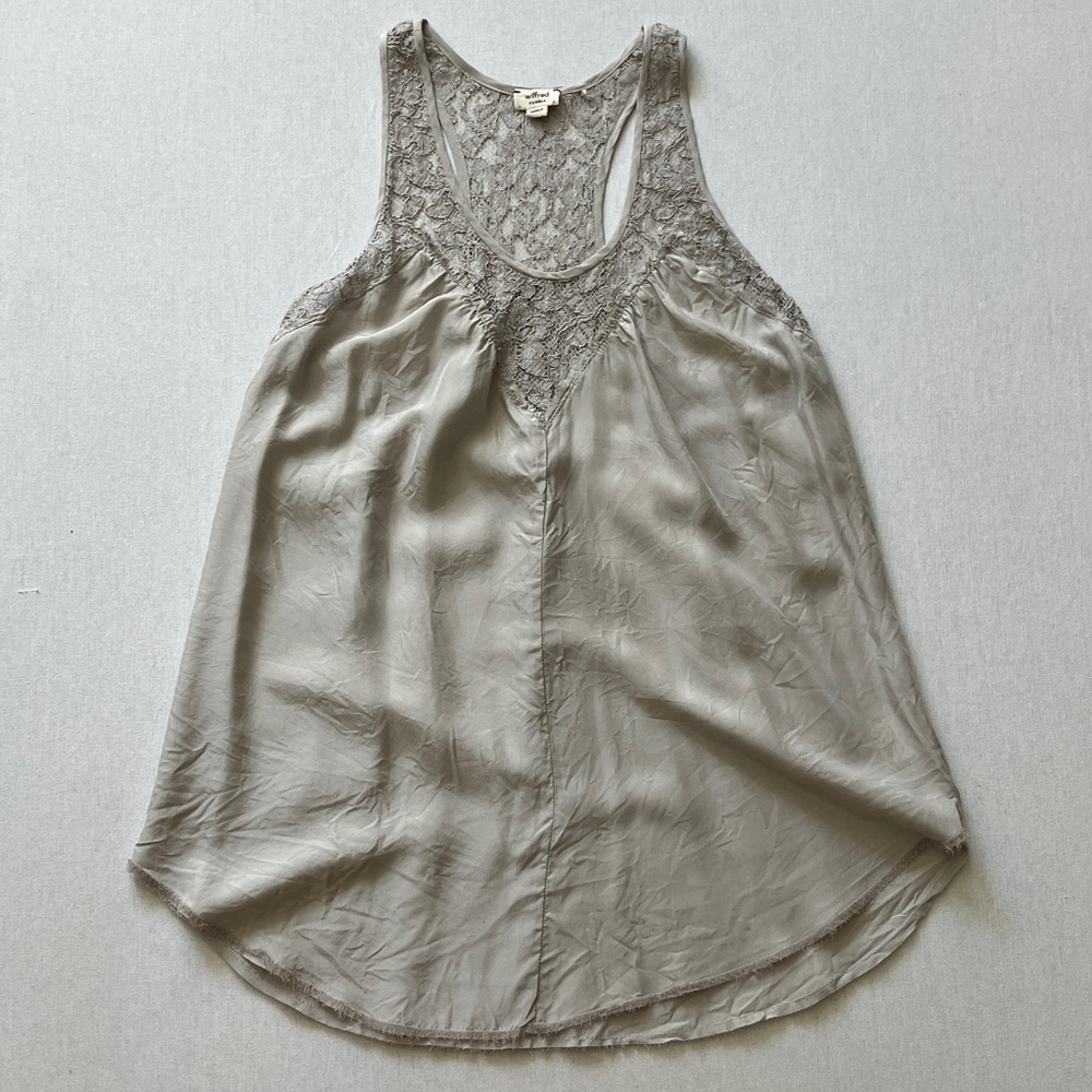 Wilfred Lace & Silk Racerback Camisole — dove grey